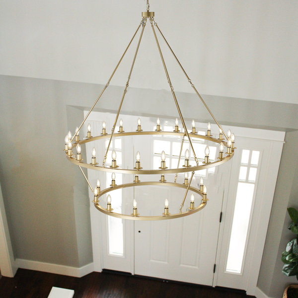 House of Hampton® 36light Dimmable Wagon Wheel Chandelier Wayfair